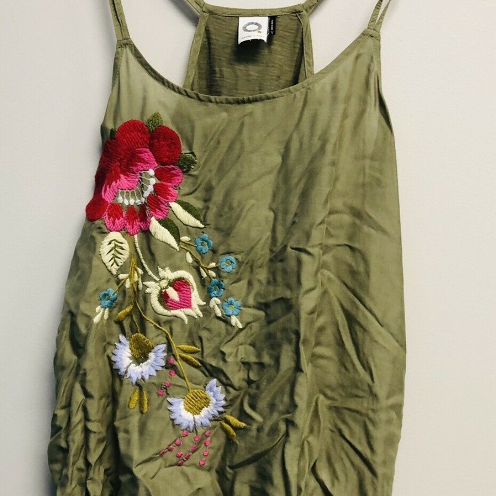 Anthropologie Olive Tank Floral Cami Top • S